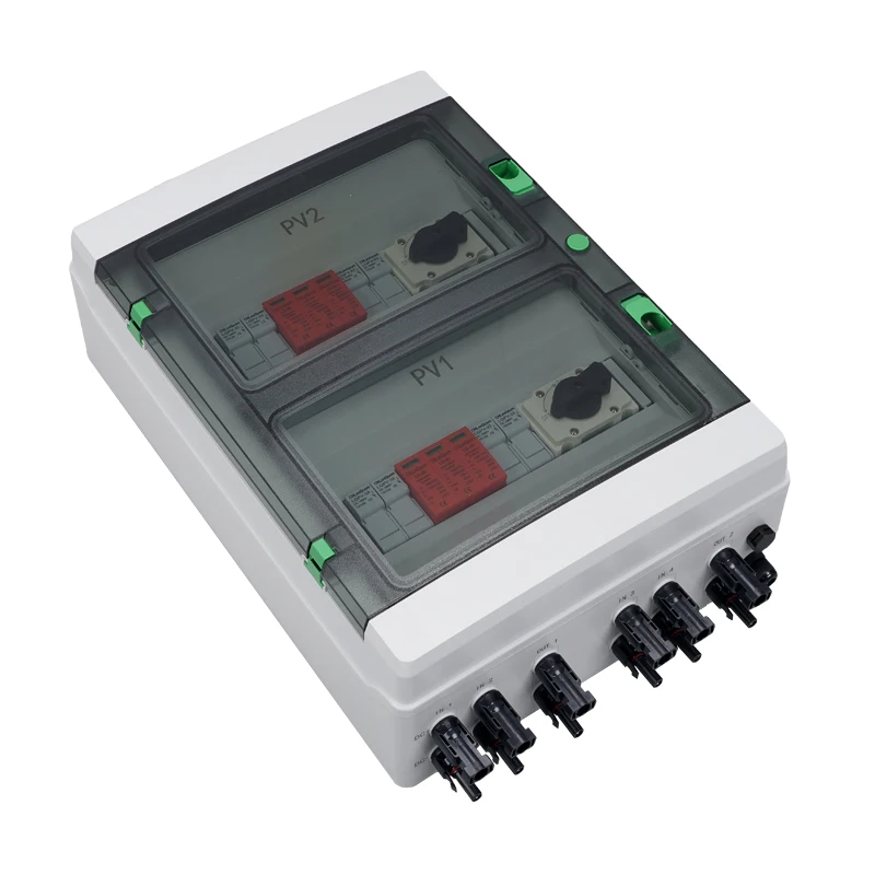 CNLonQcom 4-2 1000V 32A 4 In 2 Out Solar Plastic IP65 Waterproof Box | Durable ABS Material 4 Strings Combiner Box