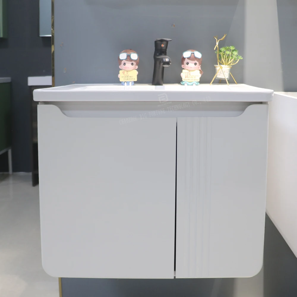 High Quality Modern Design Wall Mounted Mirrored Bathroom Vanity Plywood Bathroom Cabinet for Hotel