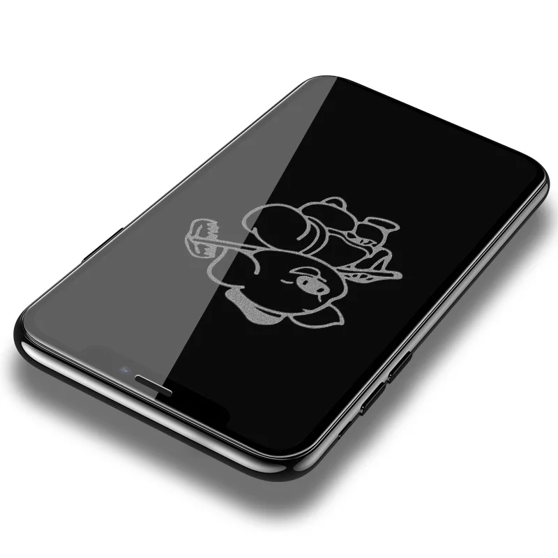 Cr OEM Custom Logo 2.5D Tempered Glass Screen Protector for iPhone X XR XS 12 13 pro max Silk Screen with Shadow Ink Spraying