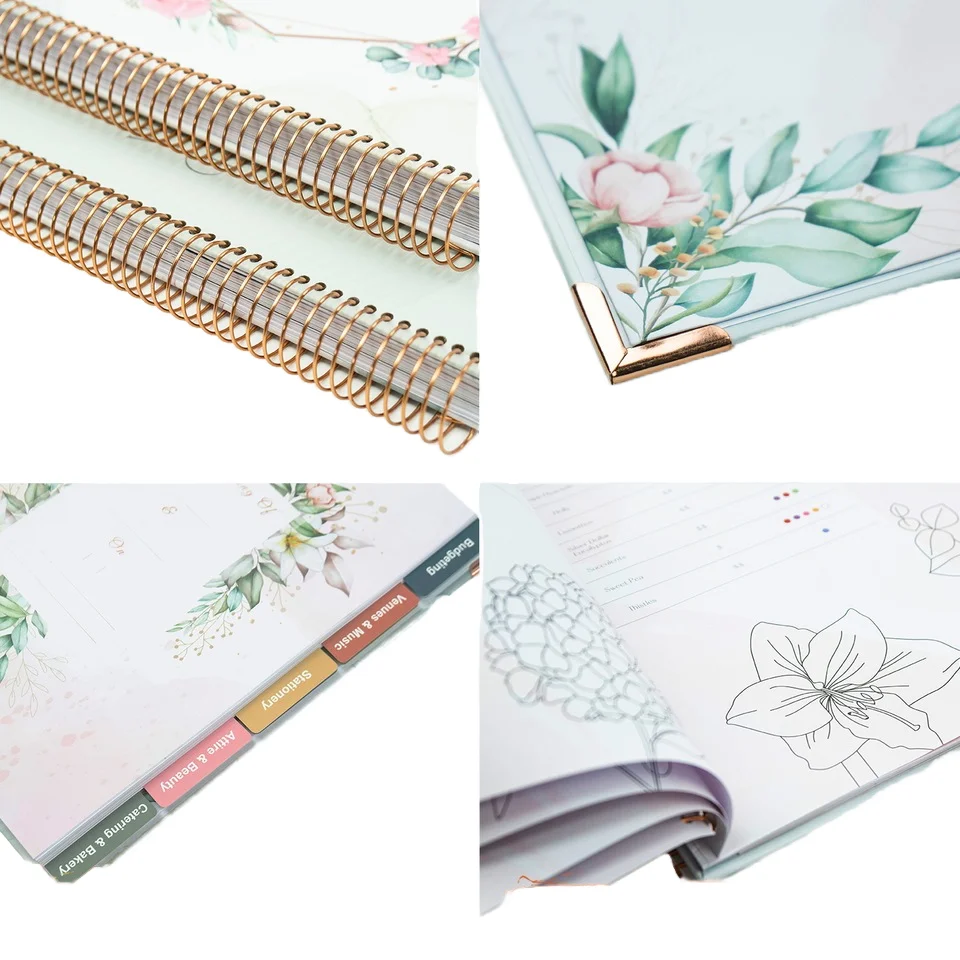 2024 Flower wedding Journal wedding engagement dress planner  budget A4 A5 marry notebook