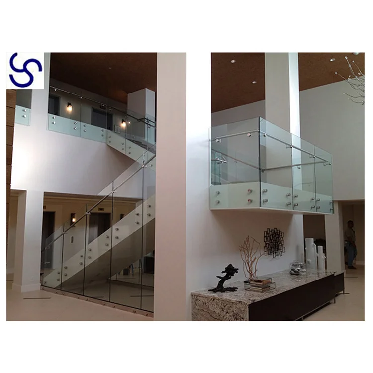 Modern Design Outdoor Stainless Steel Frameless Glass Railing Balcony Handrail