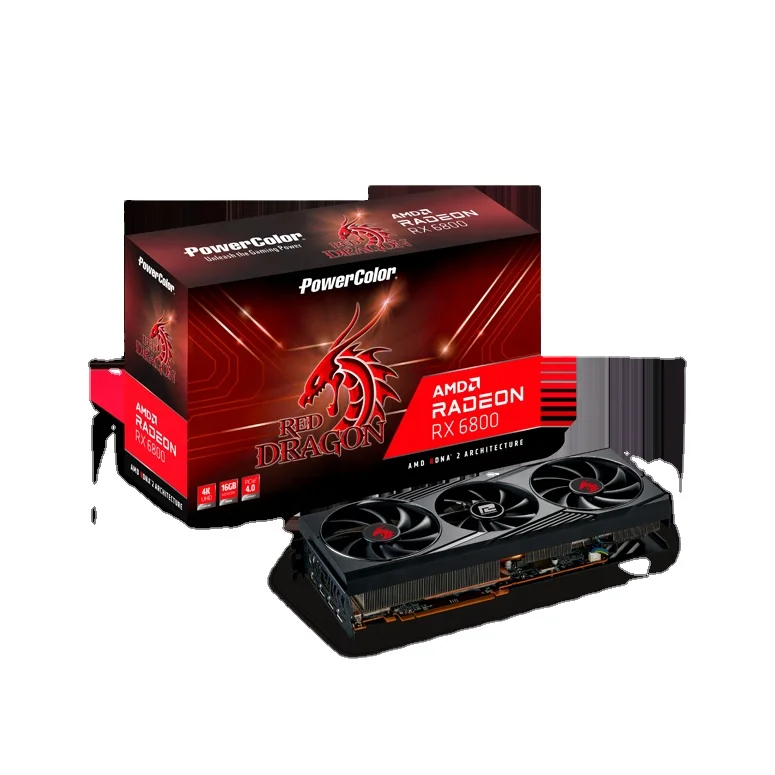 Brand New PowerColor RX 6800 Red Dragon 16GBD6-3DHROC High End Graphics Card For Desktop Gaming AMD RX6800 16GB
