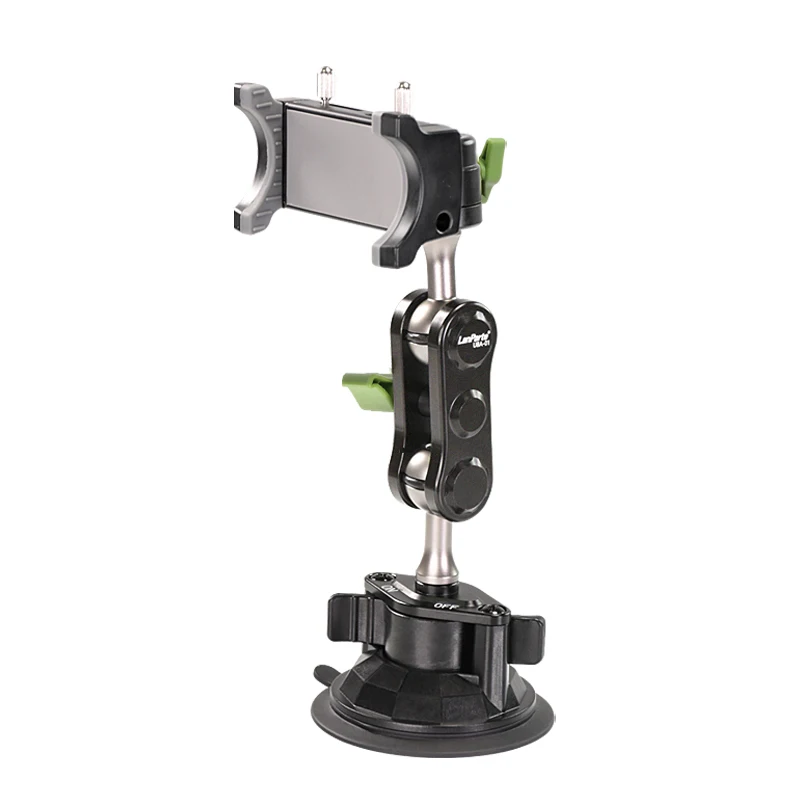 Vlog Style Adjustable Suction Cup Mobile Phone Holder Bracket for Car with Universal Ball Head Arm for Iphone 14 Pro Max