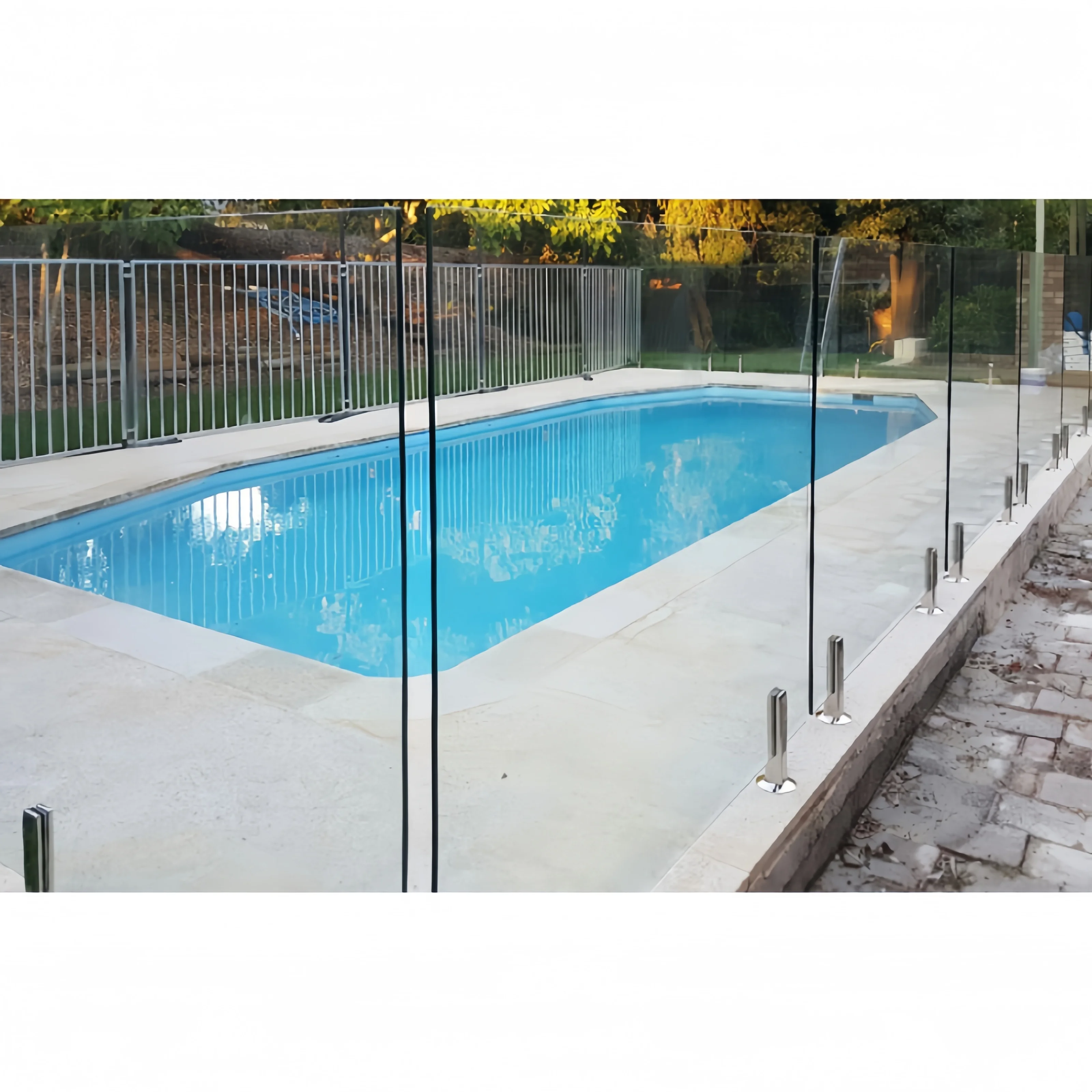 GC pool glass fence stair handrail railing balustrade stairs glass rail