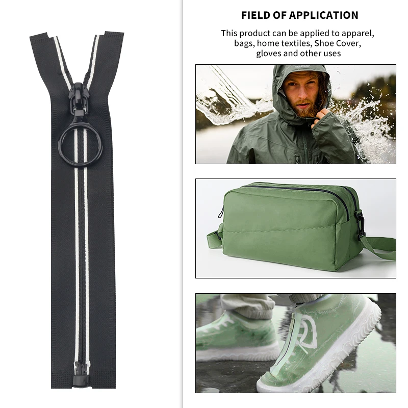 OCO Zipper manufacturer water-resistant drysuit zipper cremallera impermeable 5# waterproof zippers for raincoat outdoor