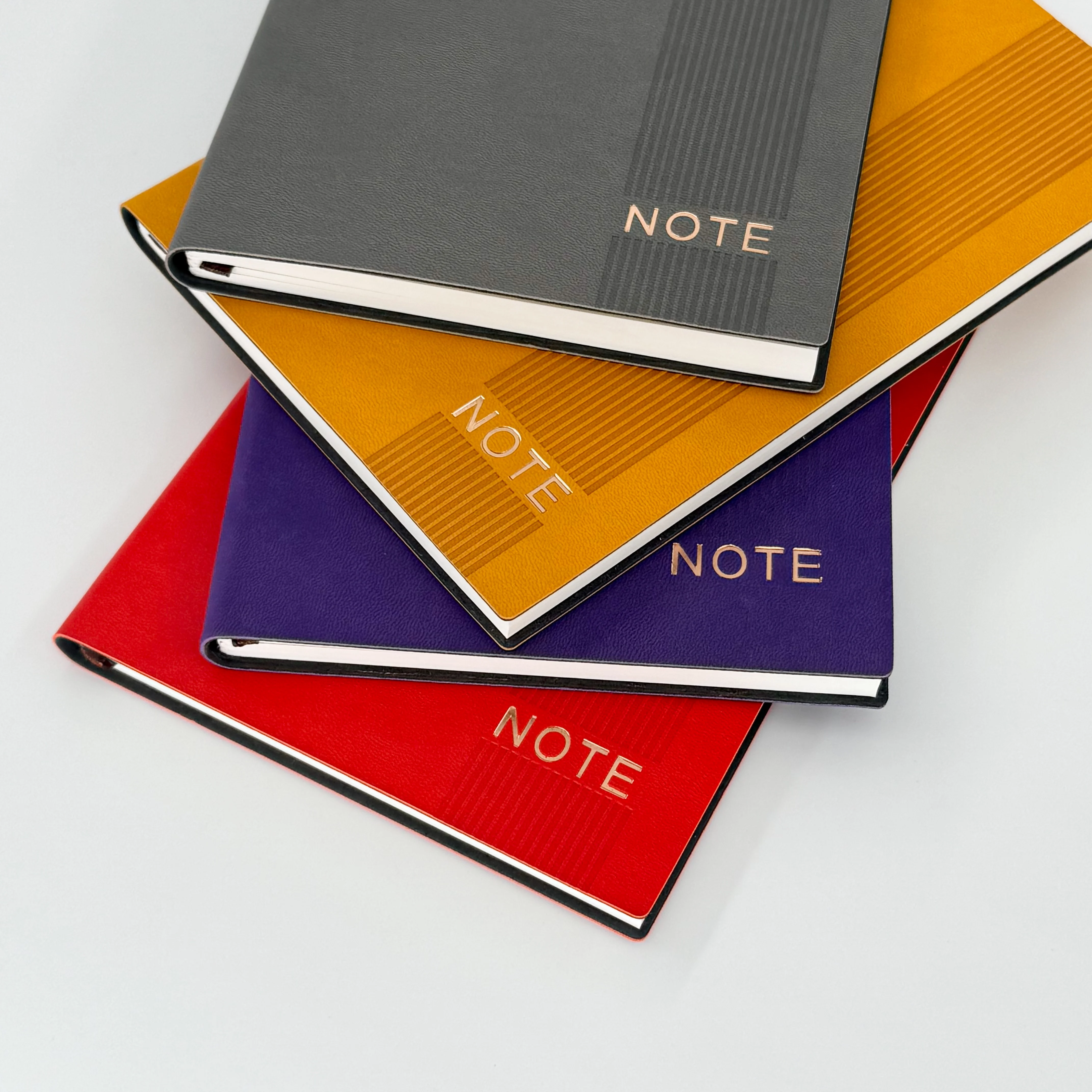 Custom gold stamping logo design color Pu leather notebook Office travel custom student stationery gifts