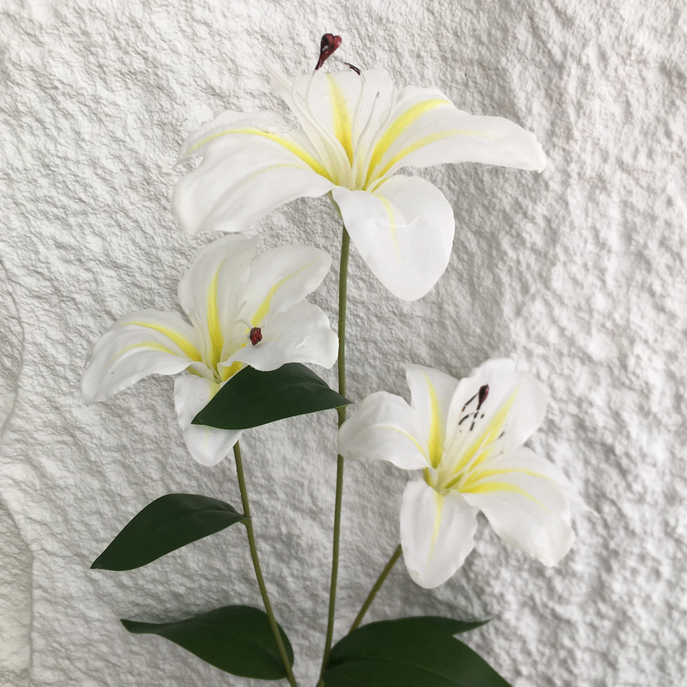 T-CH Delicate Lovely Lily Flowers 3 Head Rainbow Lily Artificial Lily for Home Garden Shop Decor Floral Arrangement