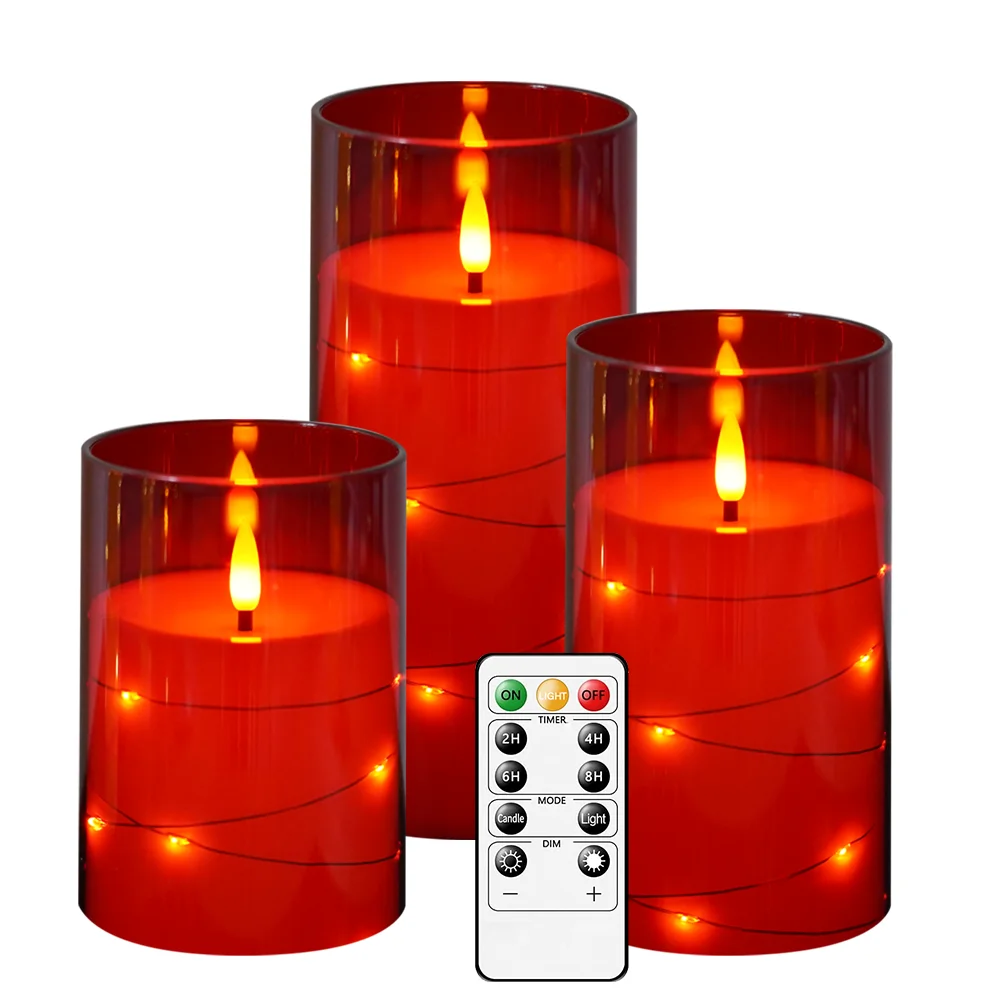 kakoya acrylic led flameless electronic candle light Christmas Halloween prayer wedding romantic atmosphere string light candle