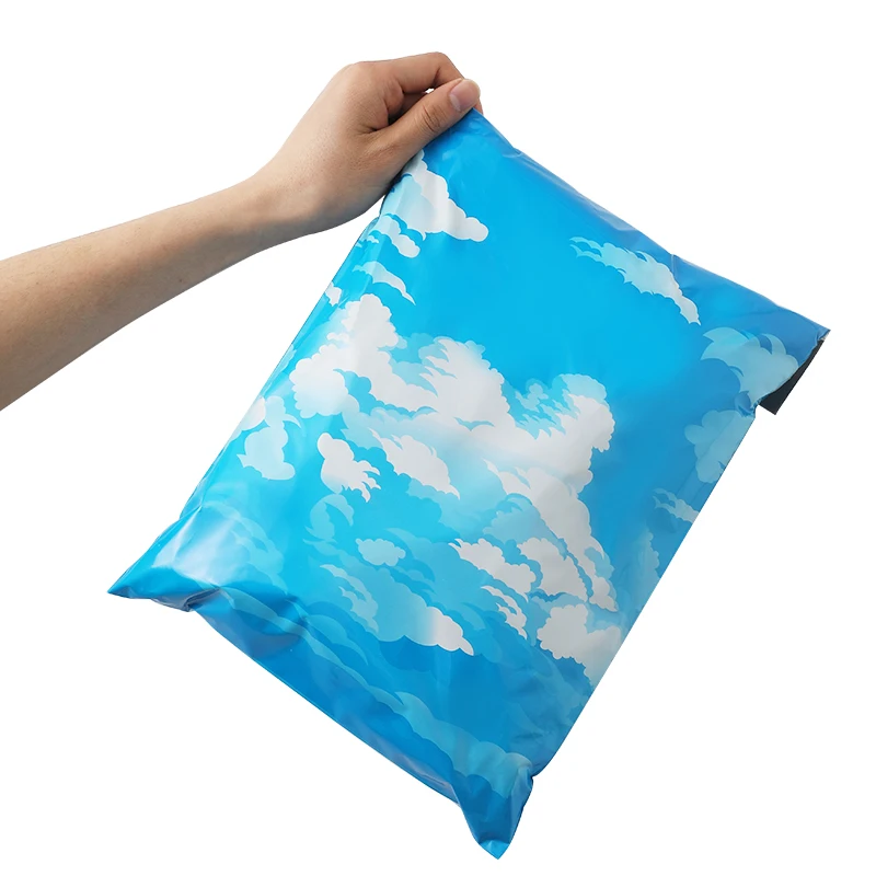 10 x 13 inch sky printed poly bag plastic polythene mailing mailer bags with self adhesive flap