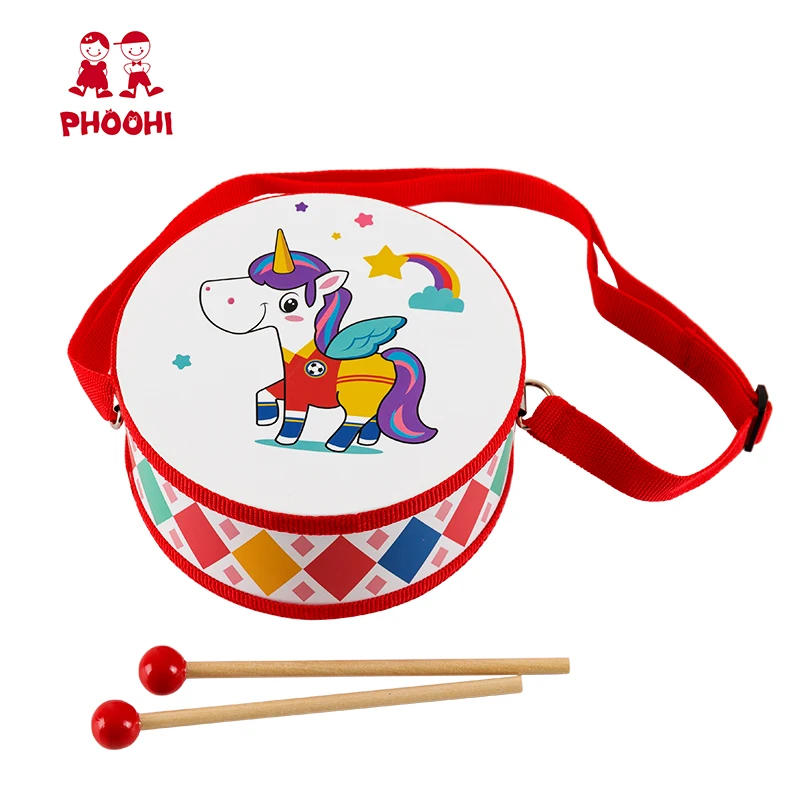 Новое поступление, набор музыкальных инструментов, детские развивающие деревянные барабанные игрушки в виде единорога