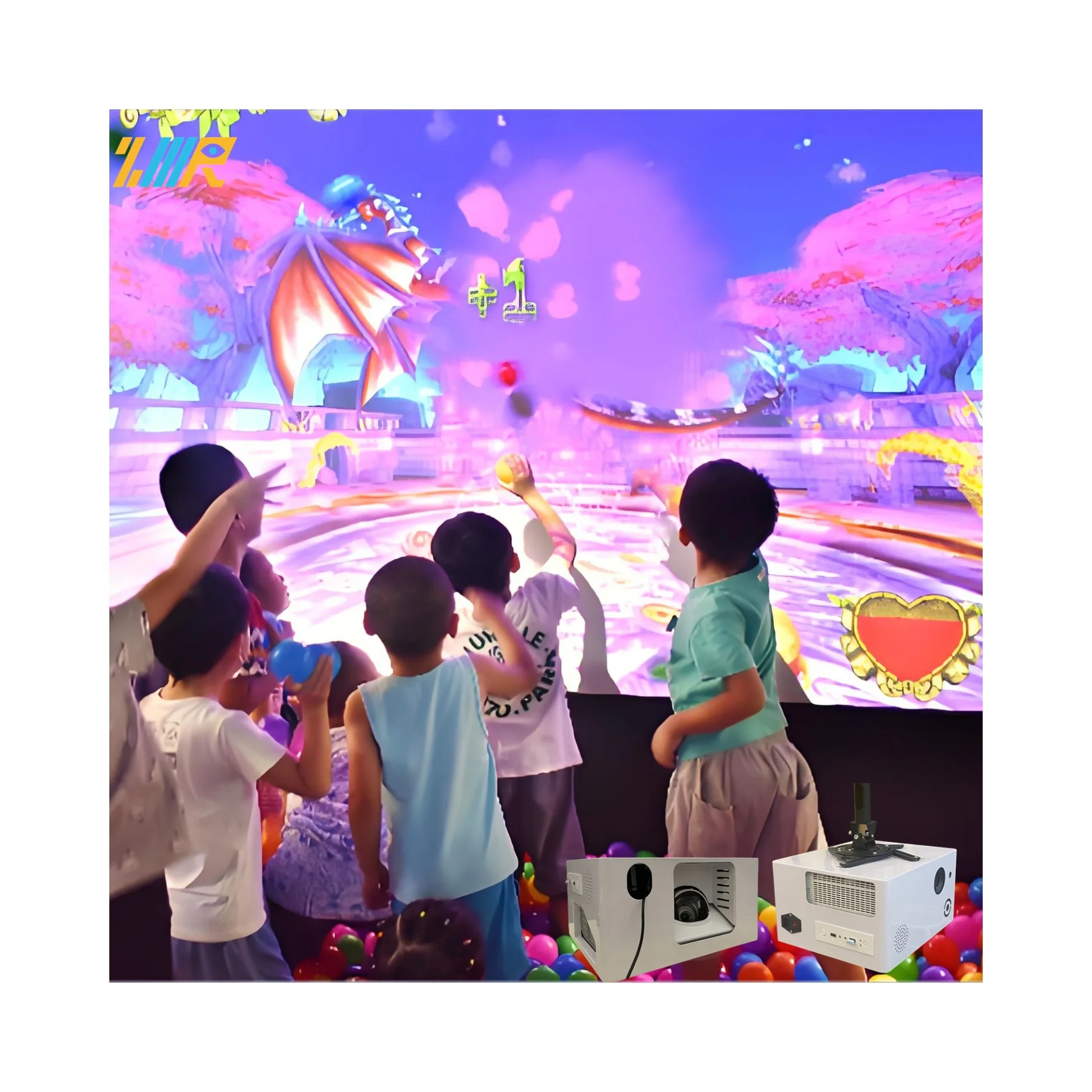 Smash ball games ball interactive wall interactive wall projection mobile ar interactive game wall projector