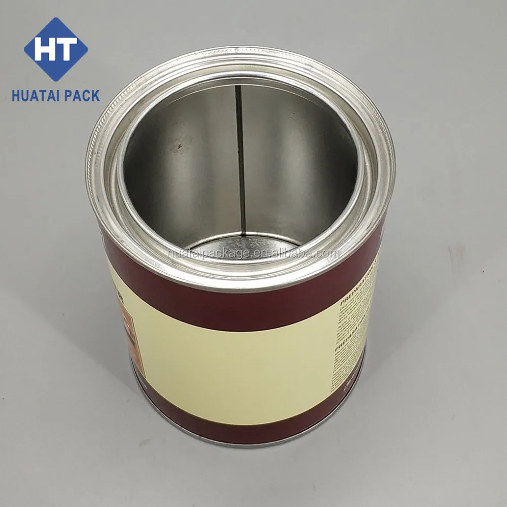 Dia.106mm High Quality 1 quart Empty Metal Paint Tin Can With Lever Lids Cover for Paint, Coating Packaging