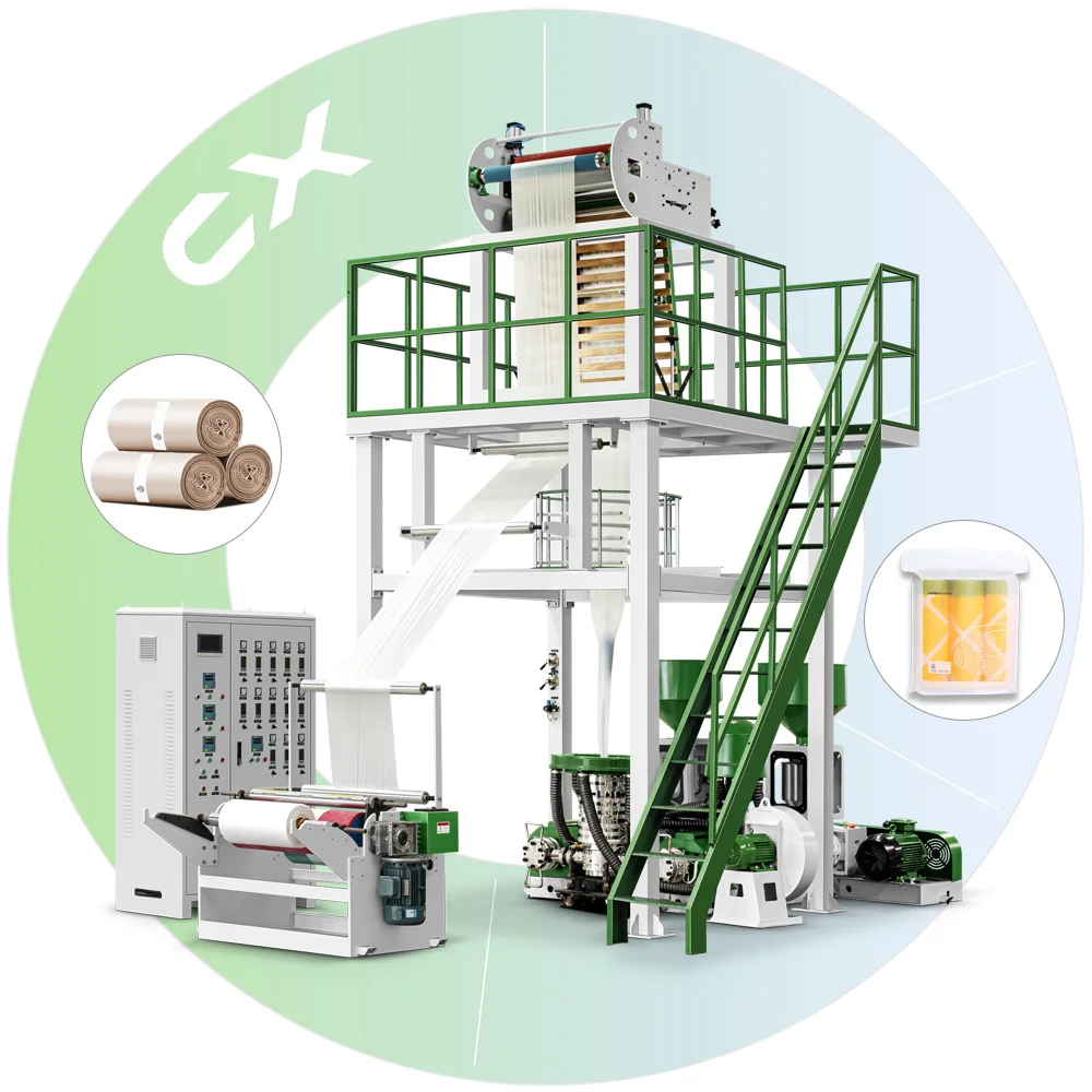 ABA film extruder CX-ABA-1100 HDPE High speed High output Good quality Supplier price CE standard blown film extrusion machine