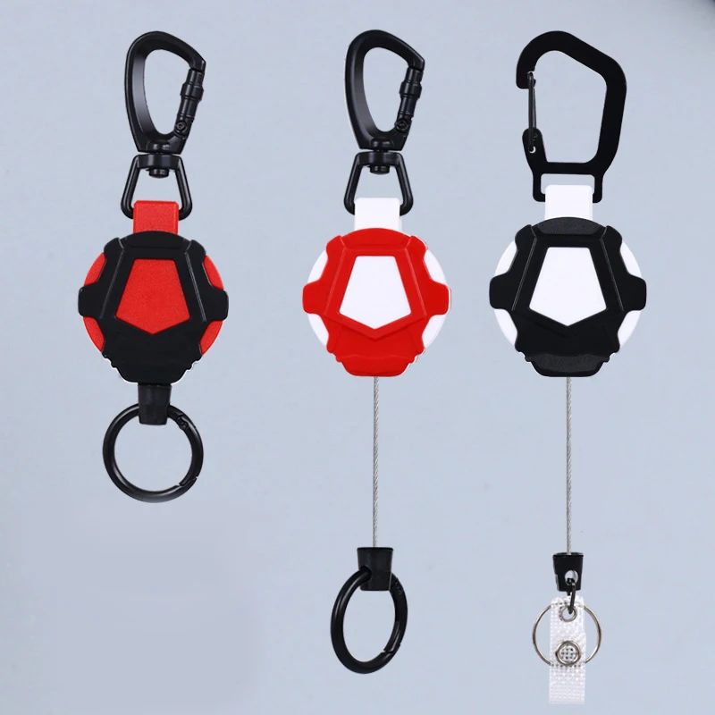 Custom ABS Tactical ID Heavy Duty Retractable Badge Reel Keychain with Belt Id Card Holder Ski Pass Accessories