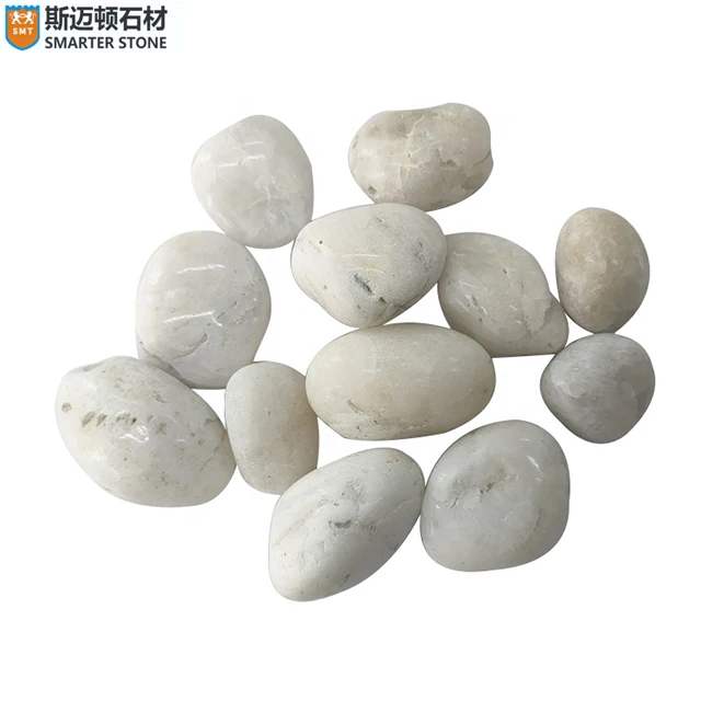 Good Selling Natural polished white pebbles Smooth  river  white pebbles Stones for decorative