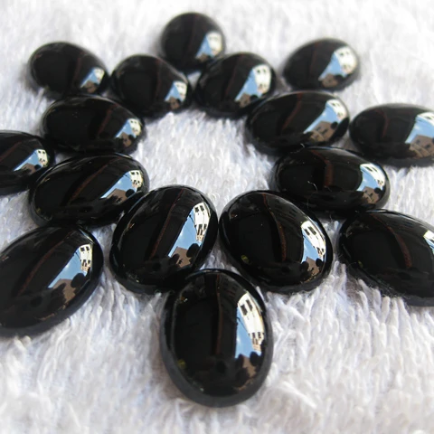 China Supplier stone black agate oval cabochons for jewelry setting