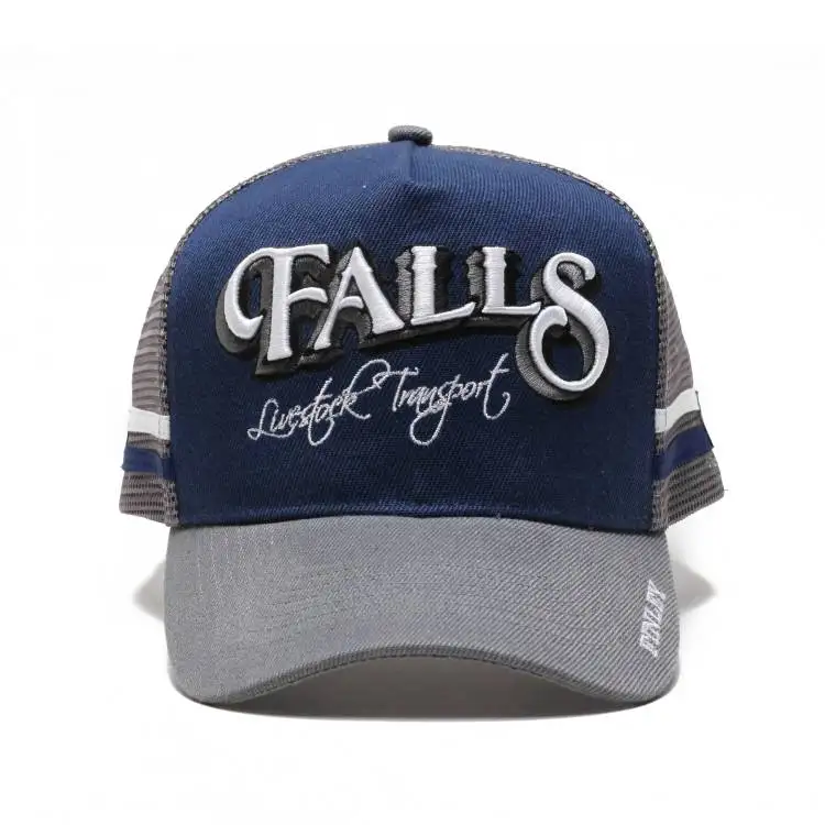 Custom Bulk Australian Quality 5 Panel High Profile Structured Cap Gorras Mesh Trucker Hat with 3D embroidered logo