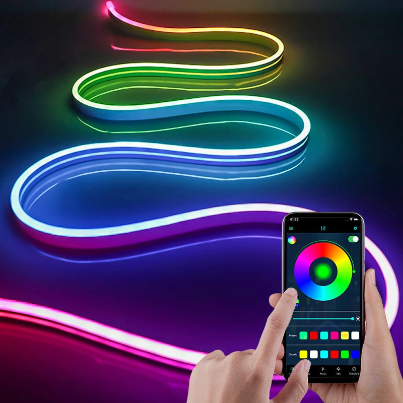 Smart Dream Color Changing Custom Neon Signs APP Music Sync Personalise Flexible Neon Led Strip Lights for Wall Decor