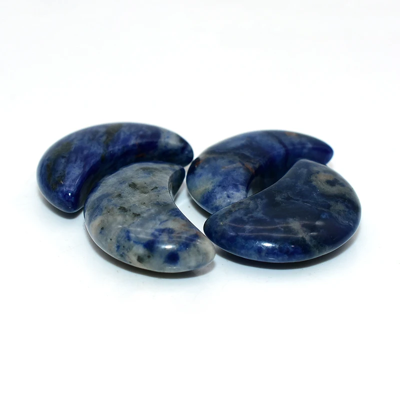 Trade Insurance Wholesale Price Natural Stone 10 Colors Carved Moon Crafts For Decoration