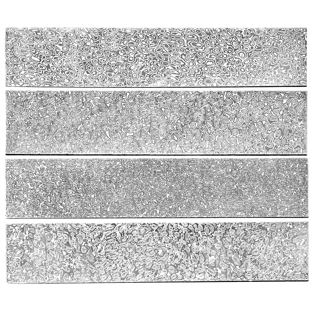 Custom Size Handmade Vg10 67 Layers Damascus Steel Billet 60HRC 2-5mm damascus billets For Making Damascus Steel Knife