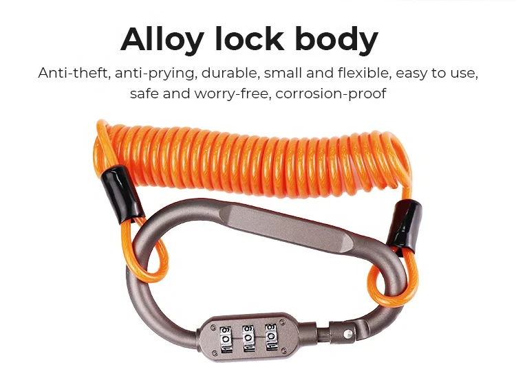 Motorcycle Accessories Mini Bicycle Lock Helmet Lock Easy Carry Bike Lock For Helmet