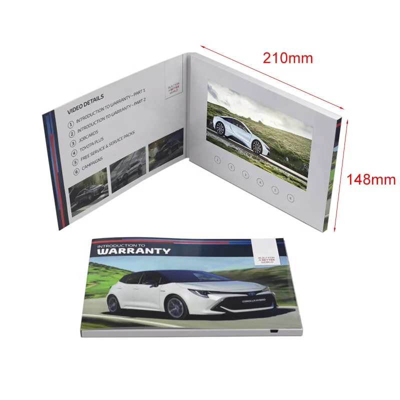 Customized 7 Inch Digital LCD TFT Screen Gift Cards Video Brochure Catalog for Advertising