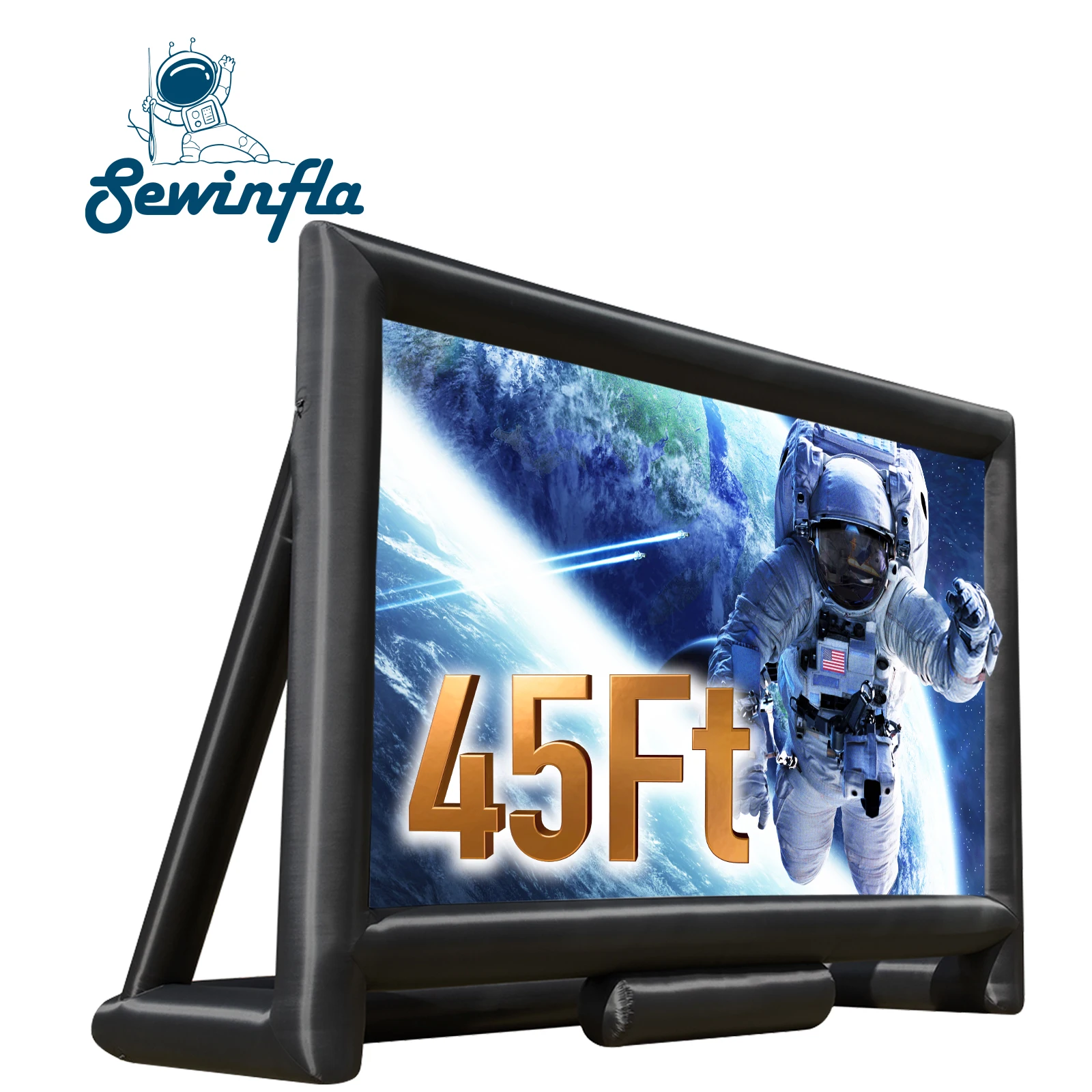 Sewinfla 45ft Air Inflatable Movie Screen With Blower And Projector