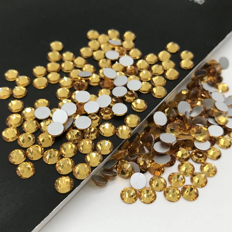 12 facet Crystal flat back rhinestones non hot fix rhinestones non hot fix rhinestone in neon AB for dress decoration