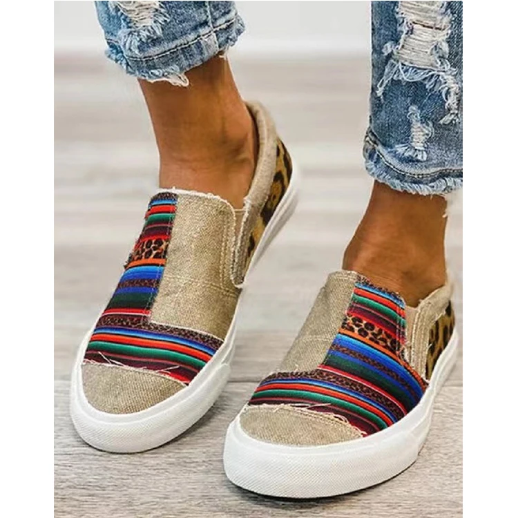 
 Повседневная Женская легкая платформа, популярная дышащая онлайн Лидер продаж, сшитая под змеиную кожу разноцветная парусиновая обувь  