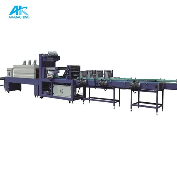 AK MACHINE AK-250A Automatic Shrink Film Wrap Packing Wrapping Machine for Plastic Bottle Stretch Film Shrink Packaging Machine