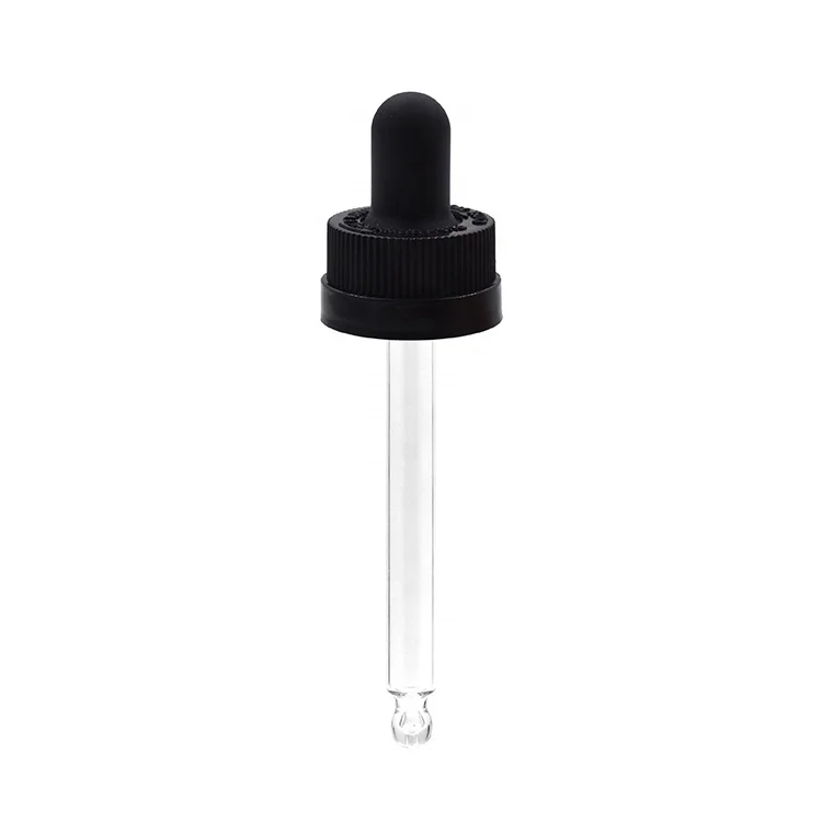 factory price glass pipette rubber bulb alu collar assembled dropper wholesale for serum oil