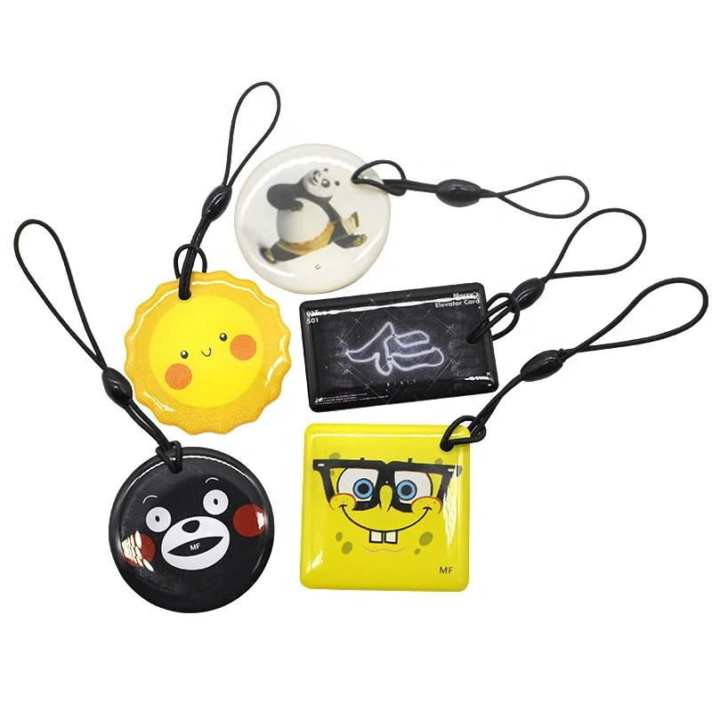 custom Contactless 13.56mhz 125khz Campus Access Control IC ID special-shaped NFC Chip Card with qr code RFID epoxy cards tags