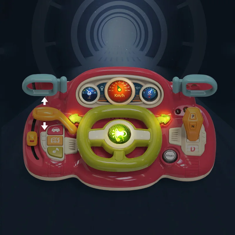 New design baby educational multifunction car steering wheel driving simulation intelligent early education toys for kids