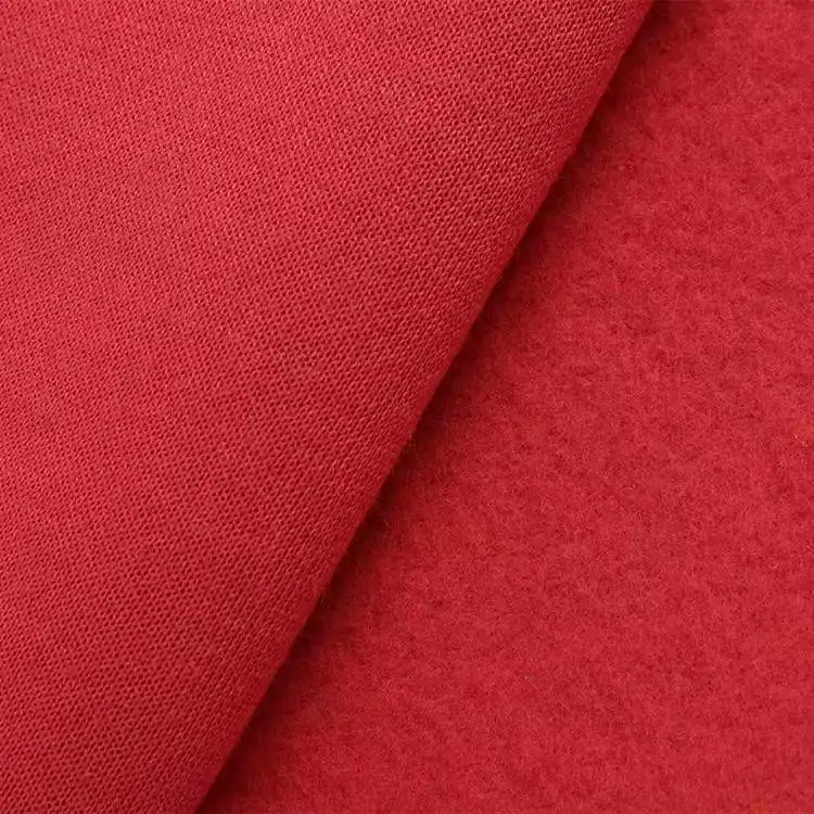 Knitted Manufacturer 55% Cotton 45% Polyester Brushed French Terry Knitted Fabric for Hoodies Sweatshirt CVC Terry Fleece Fabric