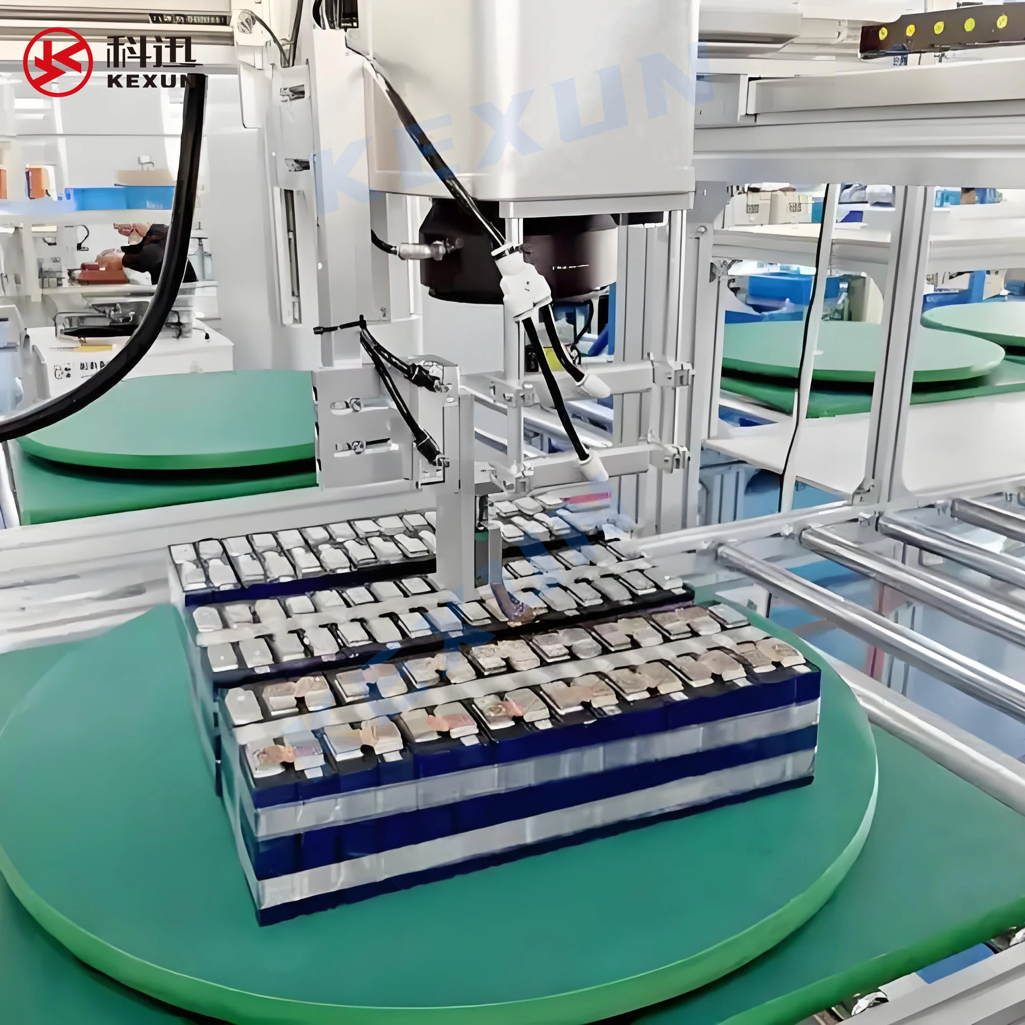 Prismatic aluminum shell battery 18650 21700 lithium-ion cylindrical battery assembly PACK production line manufacturing