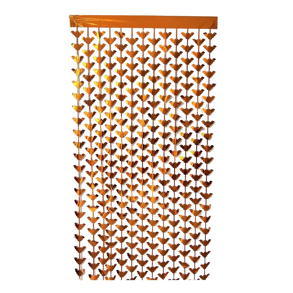 Halloween Rain Curtain New Orange Black Bat Tinsel Curtain Halloween Party Decoration Venue Layout