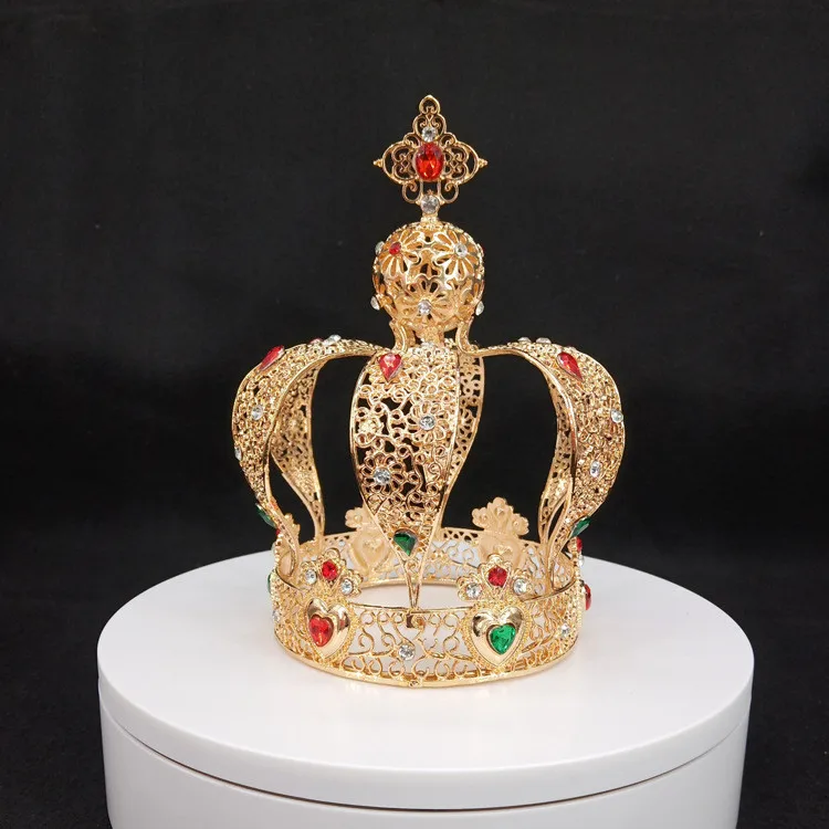 European style castle crown  crowns pageant big hollowed out bride wedding crown