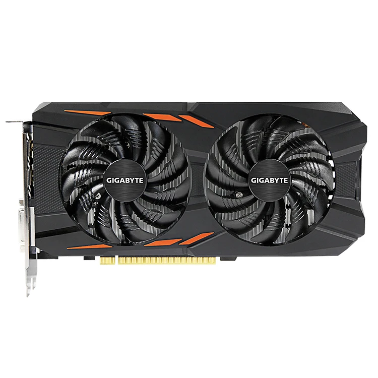 GIGABYTE NVIDIA GeForce GTX 1050 Windforce OC 2G GPU WINDFORCE 2X with Blade Fan Design Graphics Card (GV-N1050WF2OC-2GD)