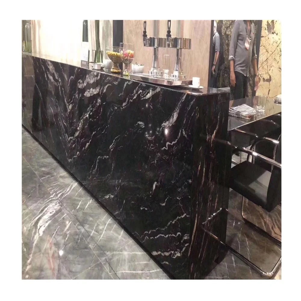 Imperial China black landscape granite with white veins for sale