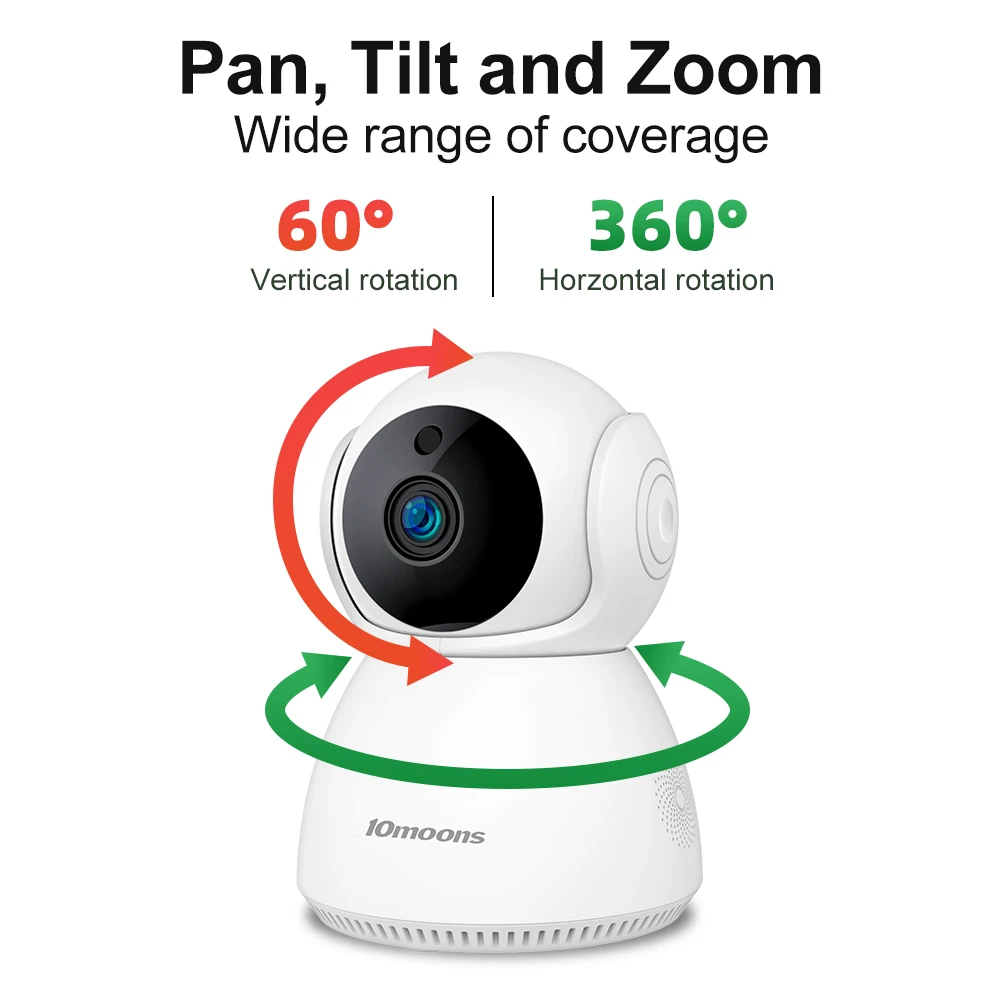 Factory price FHD 1080P 10moons Q8 Indoor Smart Pet Baby Monitor Surveillance IP mini wifi Camera