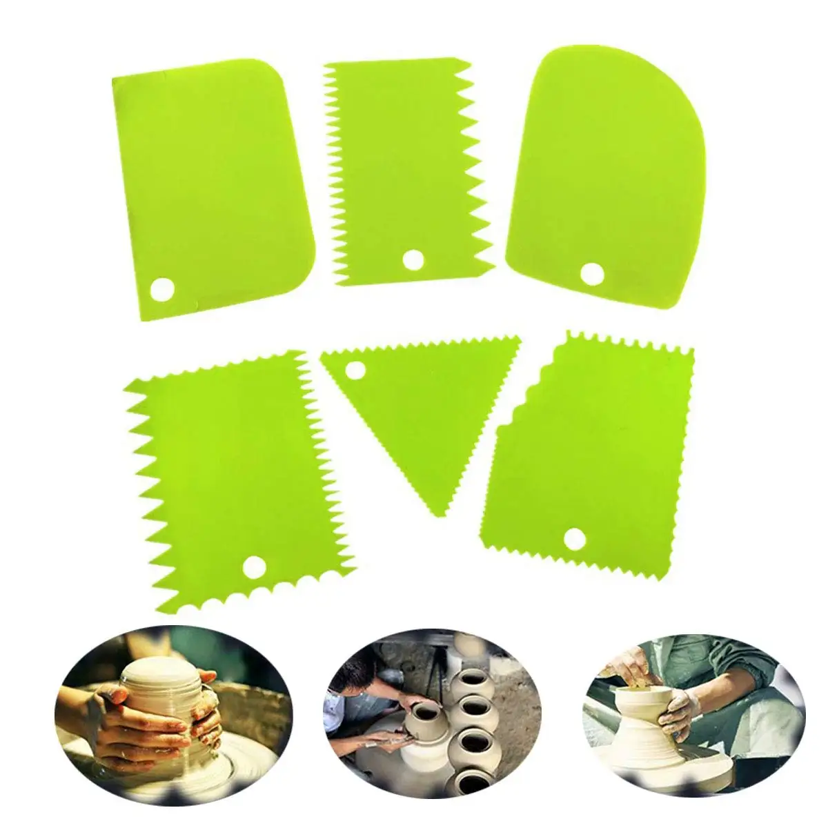 Plastic Clay Scraper Set Scraping Handle Carved Soft Clay Sculpture Knife Industrial Clay Scraper Sculpture Tool Pottery Tools