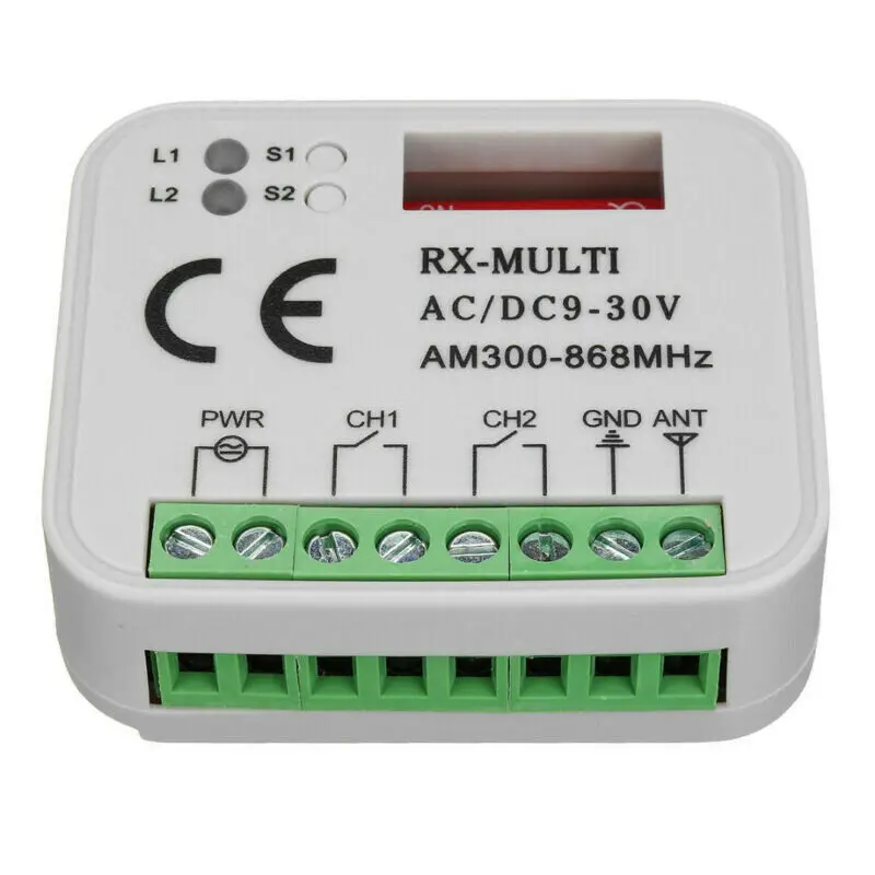 Multifrequecy 300-868 МГц Универсальный 2 канала 9-30V Смарт Accsesories Роллинг & фиксированный код гаражная дверь пульт дистанционного