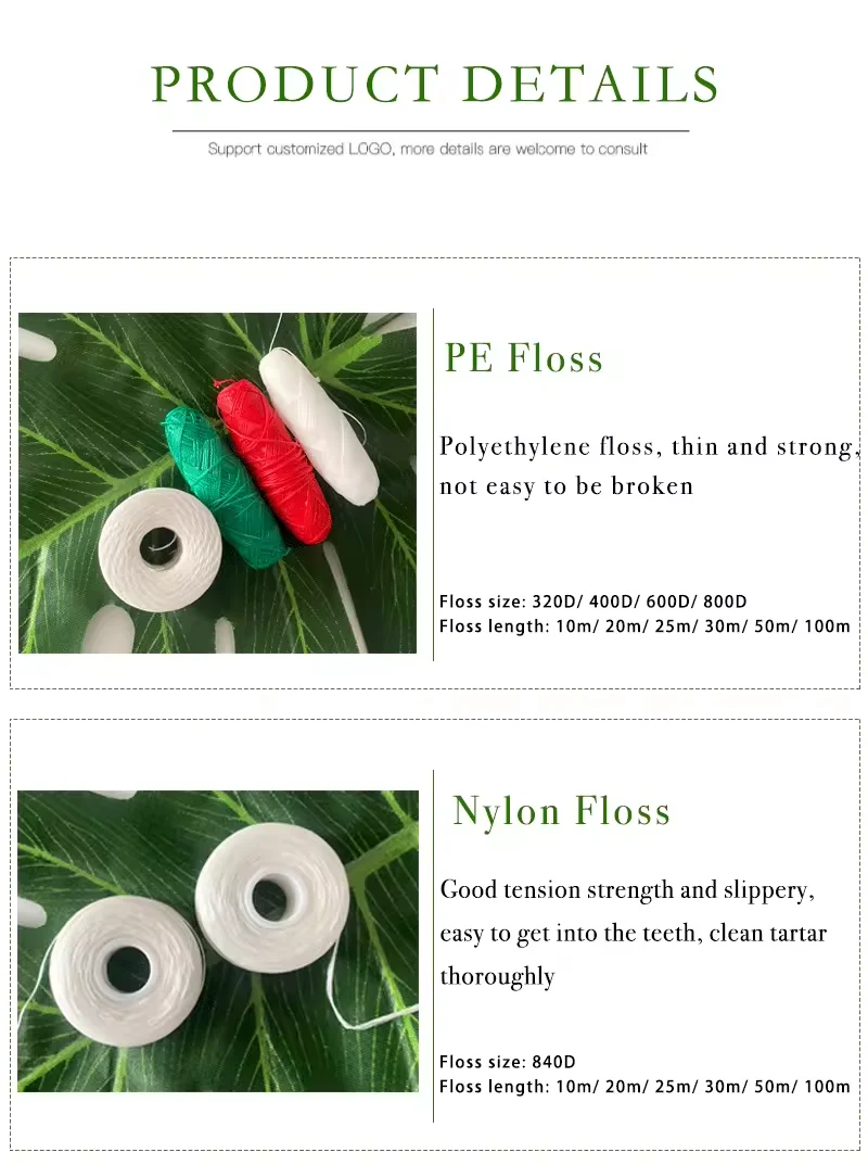 Nylon PTFE Bamboo Charcoal Teeth Flosser Kids Eco-Friendly PE Dental Flosser with Mint Flavor Oral Usage Plastic Dental Floss