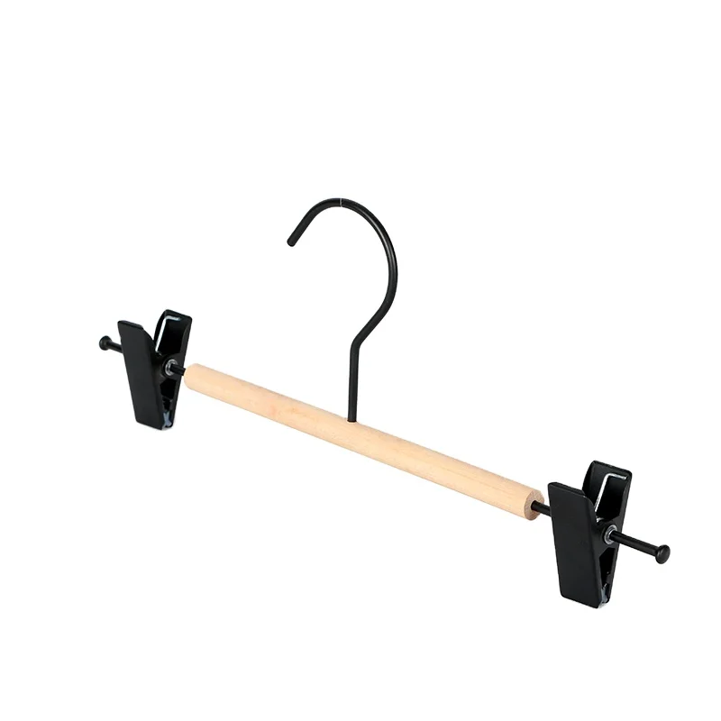 Hot Sale Practical simple durable black metal clip hangers Pants Stainless Steel Pant Hangers