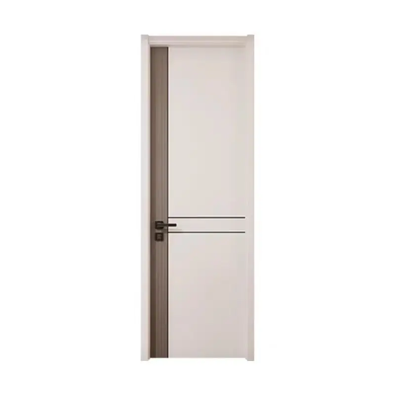 Solid White Bedroom Door Minimalist Design Style Plywood Material Baked-On Paint Finish Unpainted Carbon Sound Insulation