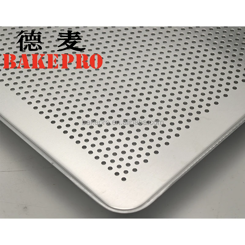 Bakepro Rimless Aluminum Metal Fully Perforated Baking  biscuit Sheet Pan Flat Cookies Baking Sheet Oven black aluminum tray