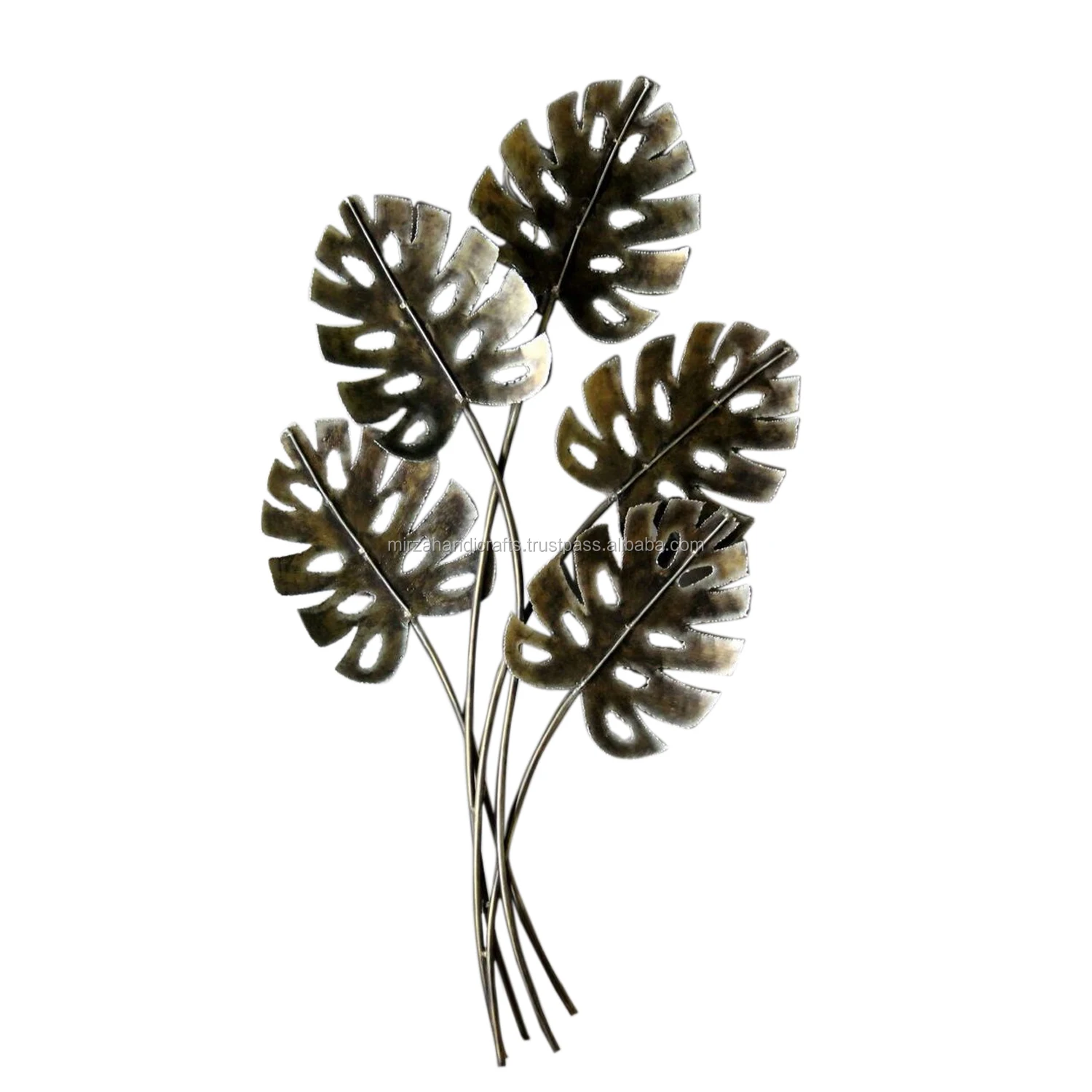 Hand Painted Metal Leaves Wall Decor Home Decoration