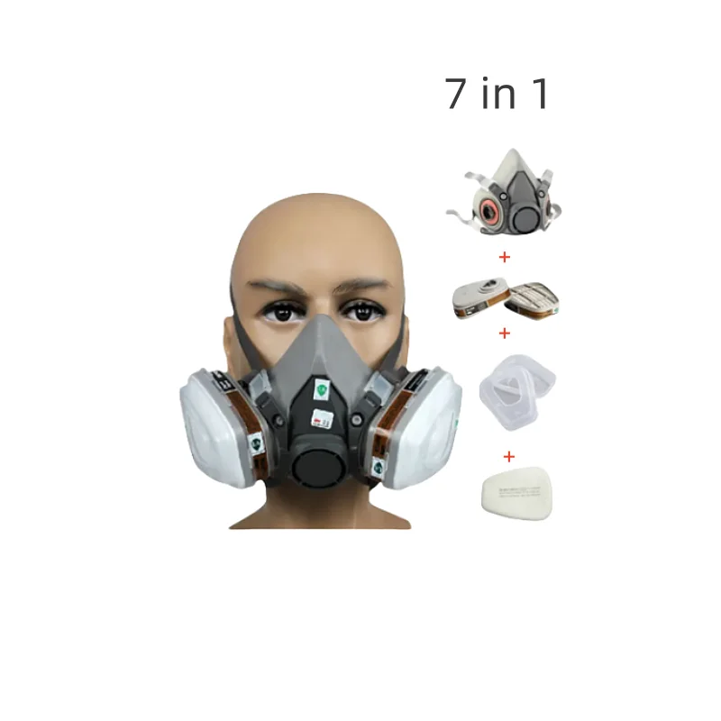 Half Face Rubber Particulate Respirator with Double Filters Reusable Respirator Industrial Safety Protective Gas Mask
