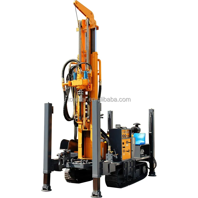 Full automatic 200m 300m deep wheels Hydraulic water well drilling machines for platform