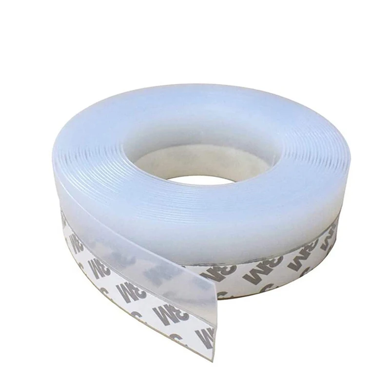 Transparent Adhesive Tape Silicone door seal strip For Doors Windows And Shower Glass Gaps